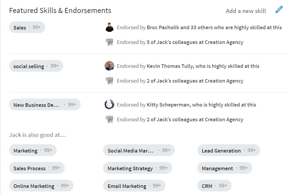 featured skills linkedin personal brand